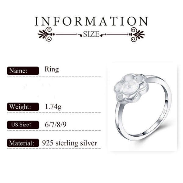 Sterling Silver Tiny Flower Design Pearl Ring Setting