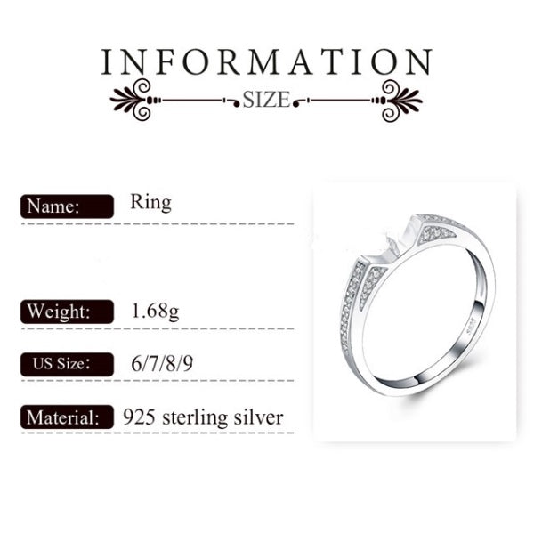 Sterling Silver Simple Sparkle Design Pearl Ring Setting