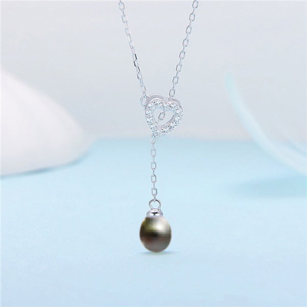 Sterling Silver Pearl Heart Necklace