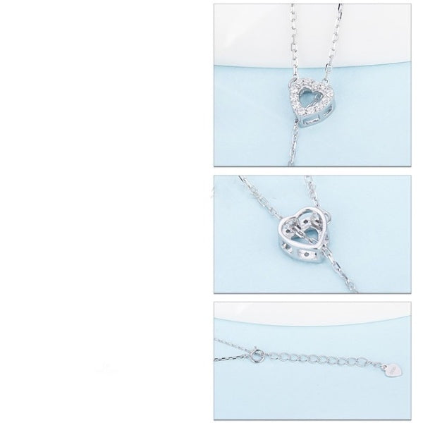 Sterling Silver Pearl Heart Necklace