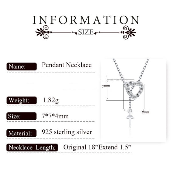 Sterling Silver Pearl Heart Necklace