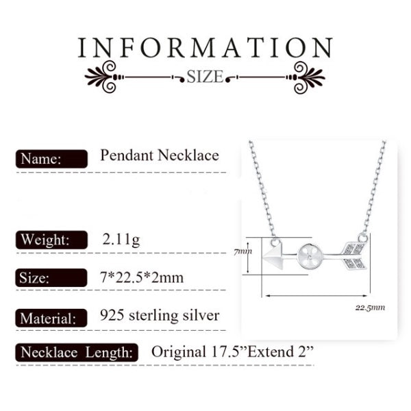 Sterling Silver Arrow Design Pearl Necklace