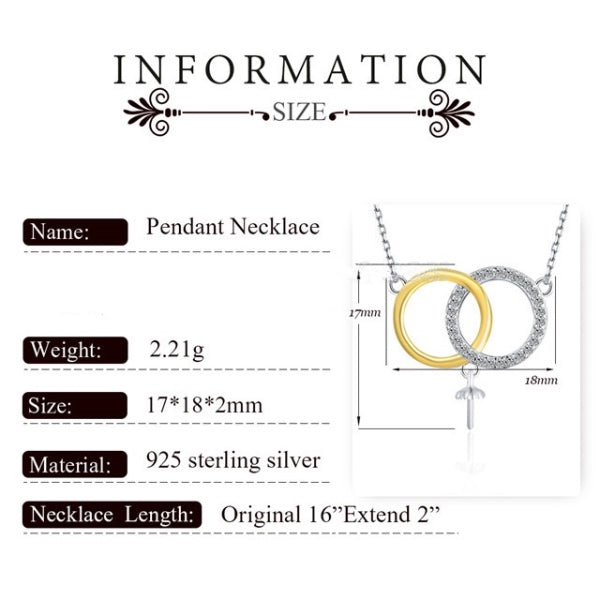 Sterling Silver Pearl Intertwined Circle Necklace