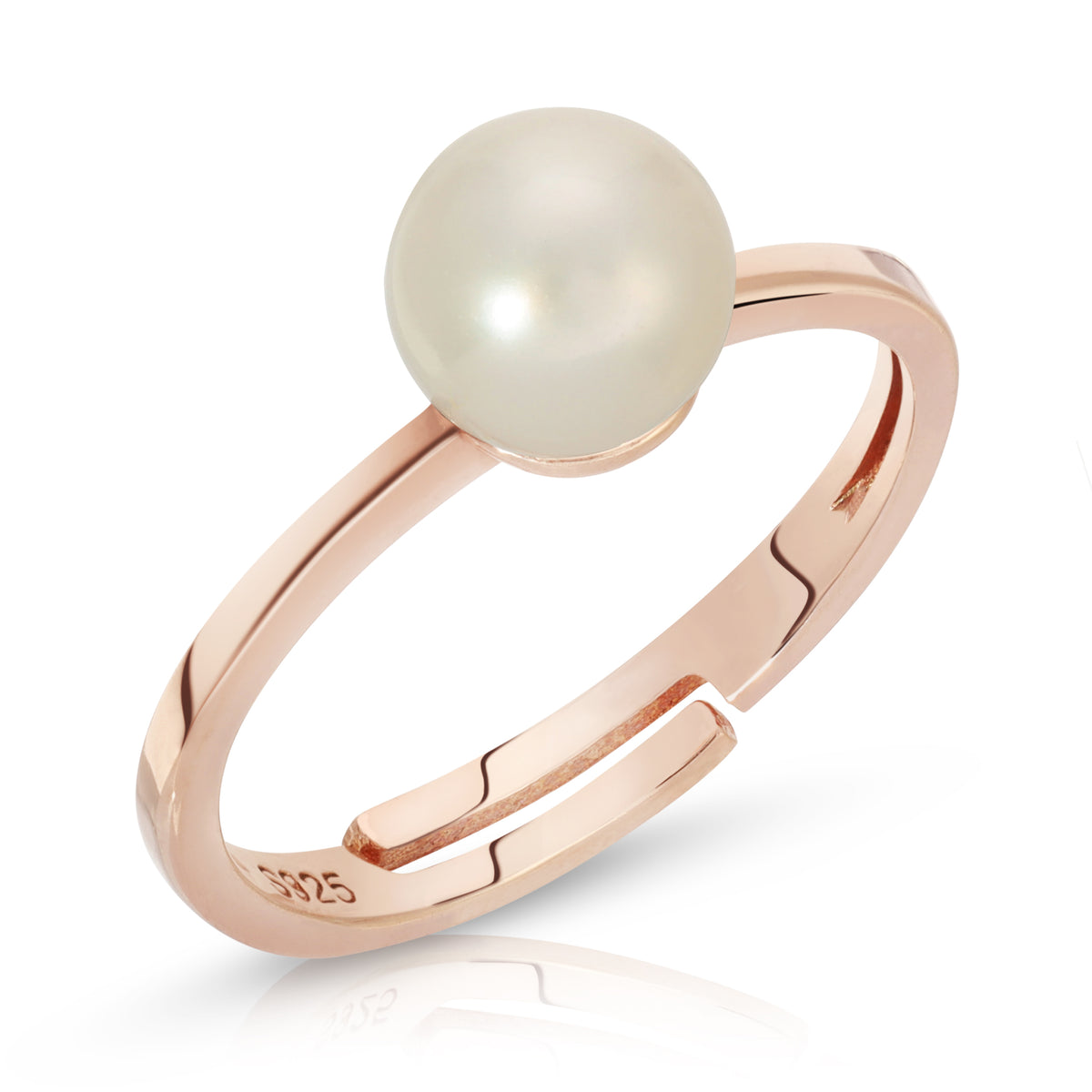 Sterling Silver Simple Pearl Ring