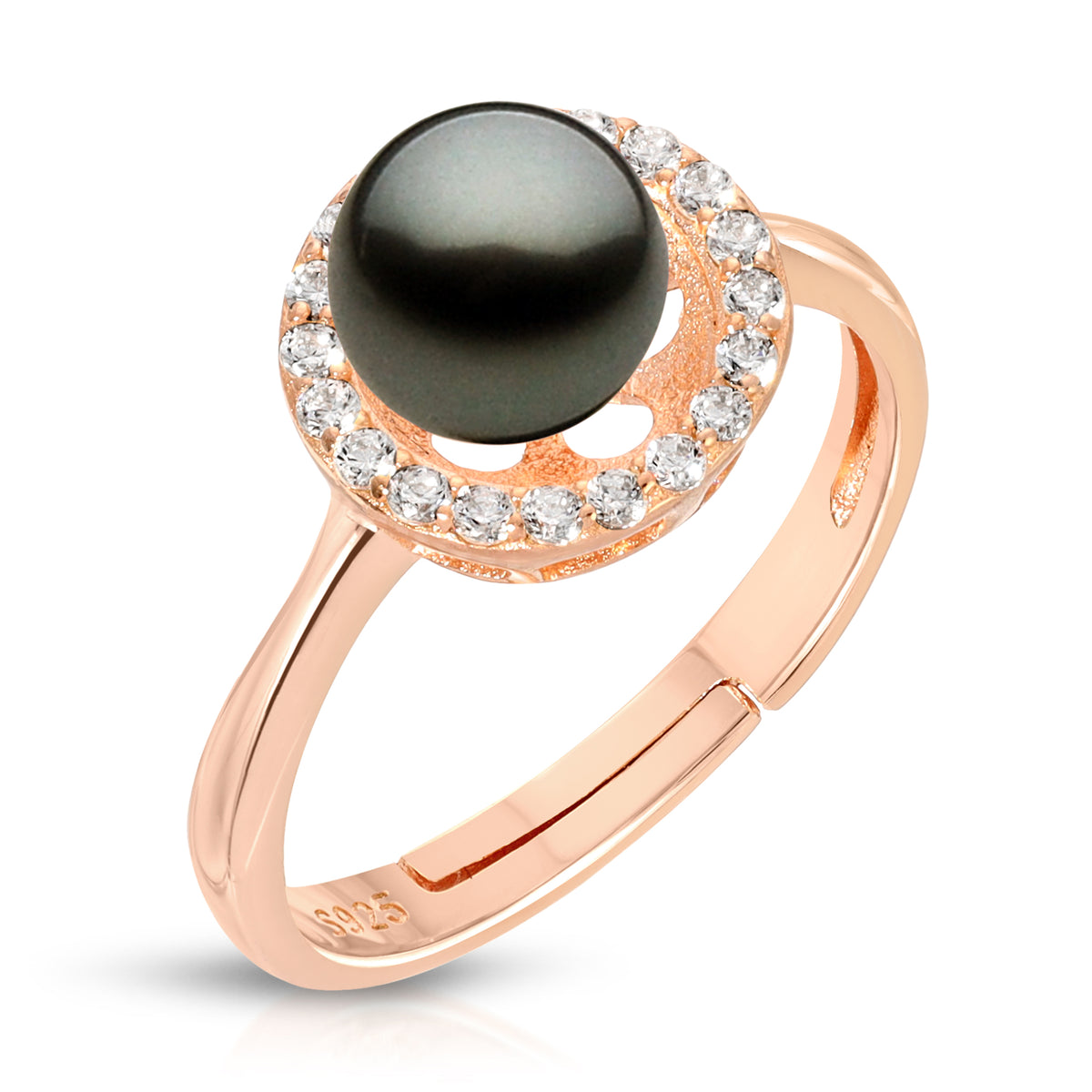 Sterling Silver Halo design Pearl Ring