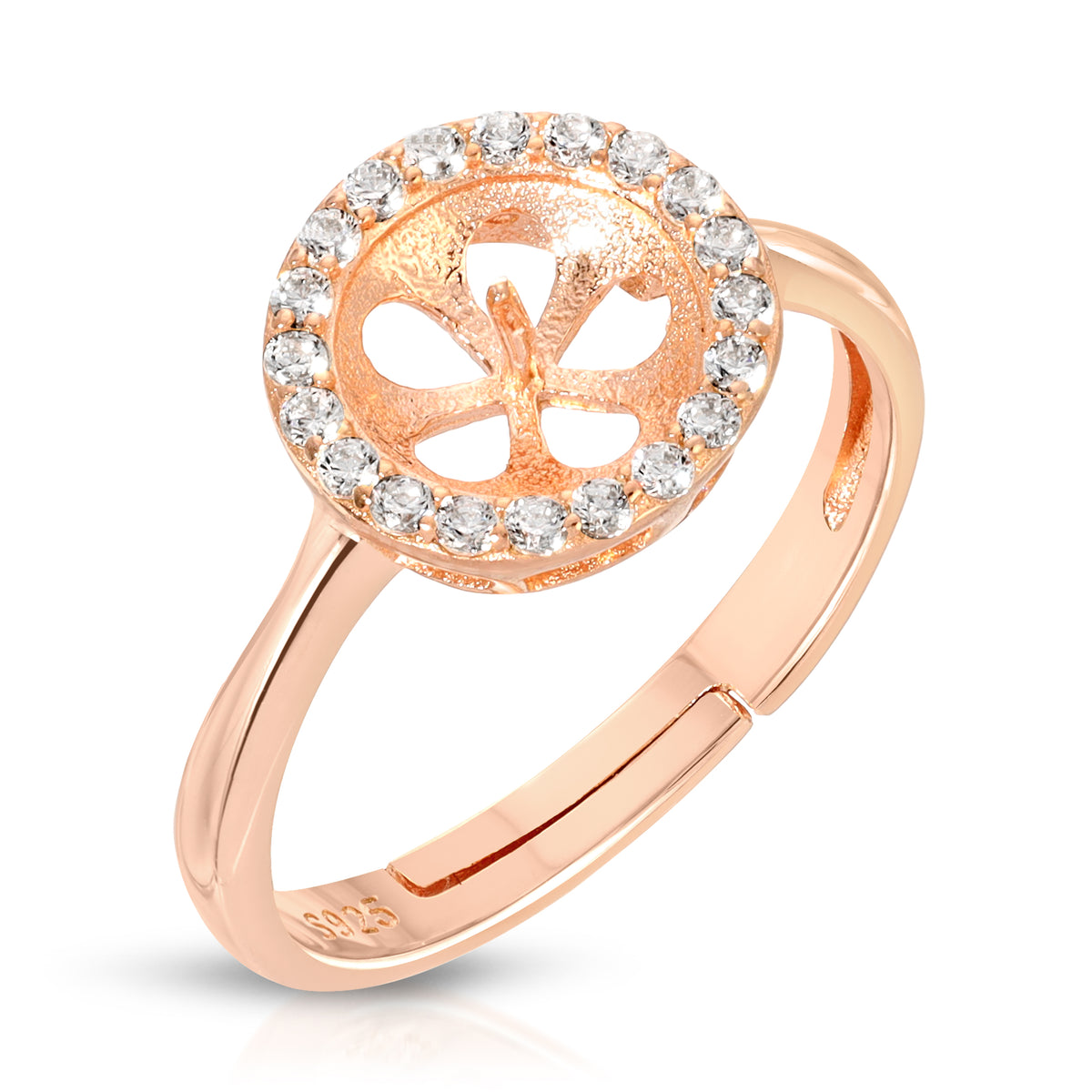 Sterling Silver Halo Design Pearl Ring Setting