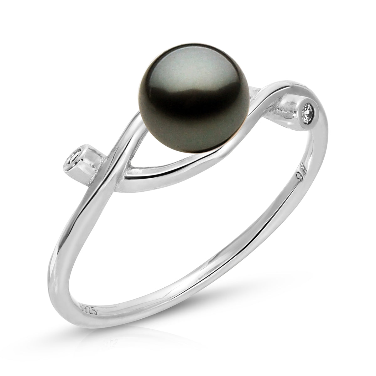 Sterling Silver Knot Design Pearl Ring