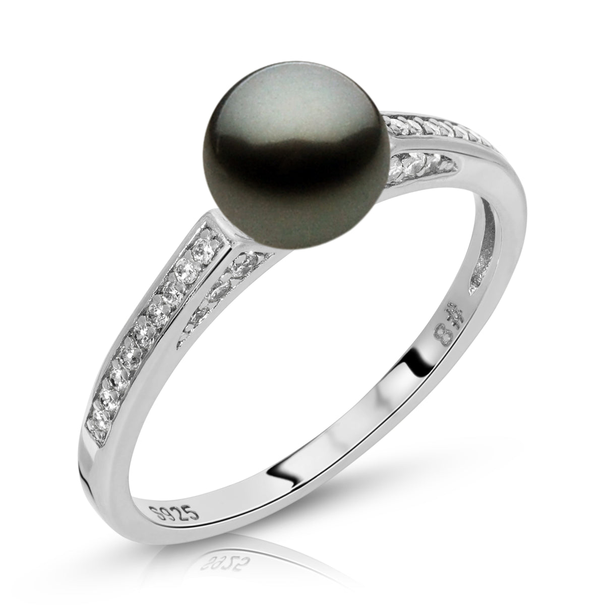 Sterling Silver Simple Sparkles Pearl Ring