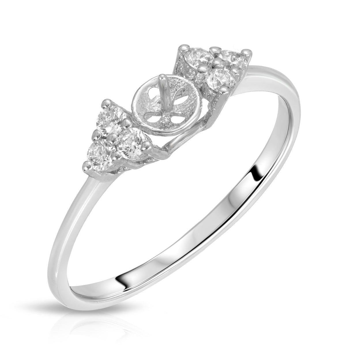 Sterling Silver Classic Design Pearl Ring Setting