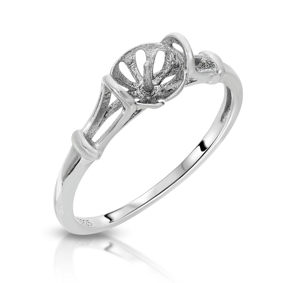 Sterling Silver Simplicity Design Pearl Ring Setting