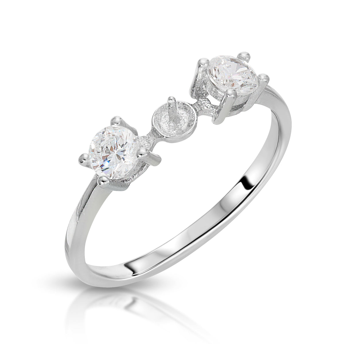 Sterling Silver Star Design Pearl ring Setting