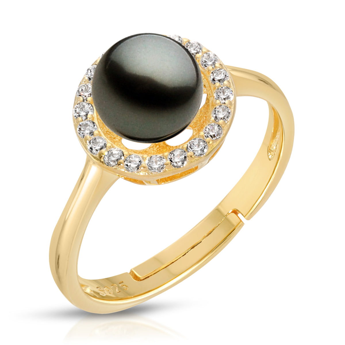 Sterling Silver Halo design Pearl Ring