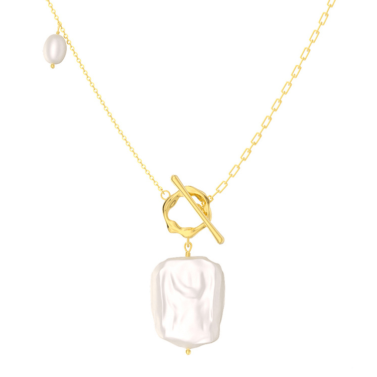 14K Gold Plated Fresh Water Pearl Pendant Necklace