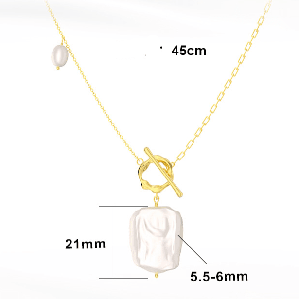 14K Gold Plated Fresh Water Pearl Pendant Necklace