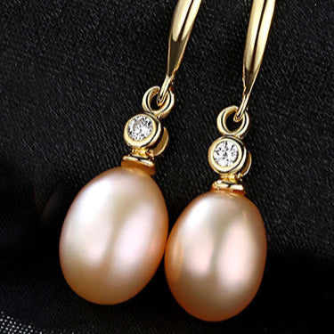 Freshwater Pearl Gold Plated Drop Earrings