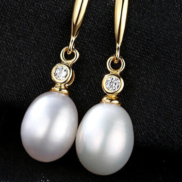 Freshwater Pearl Gold Plated Drop Earrings