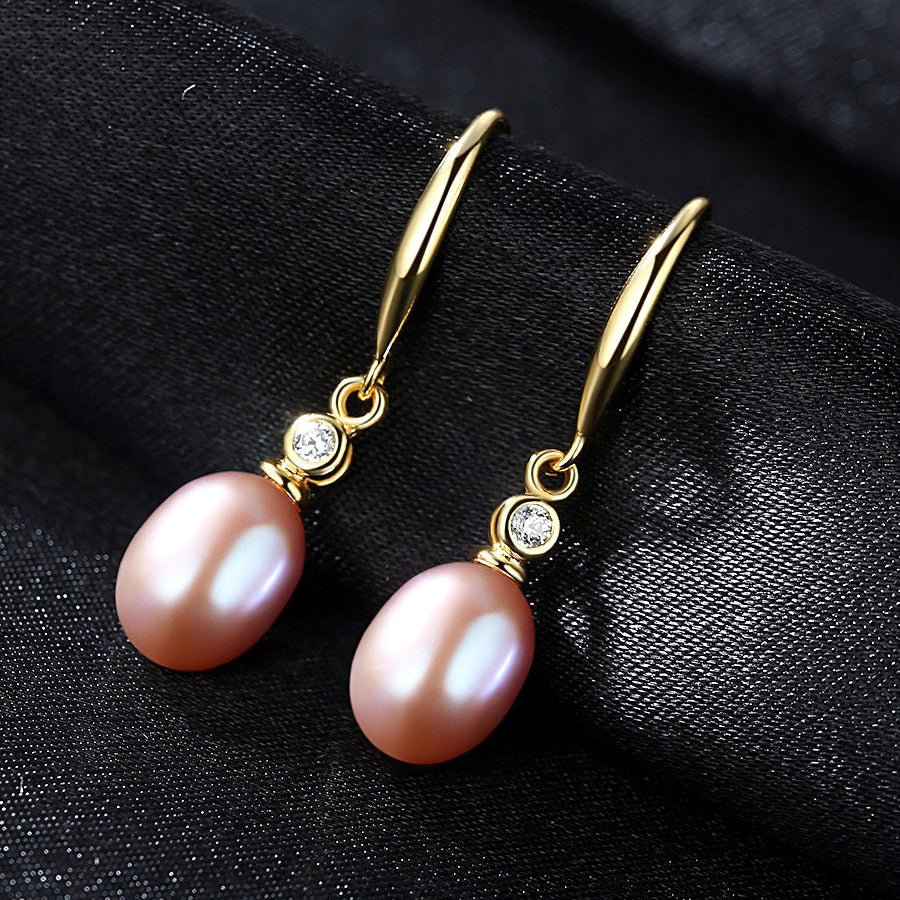 Freshwater Pearl Gold Plated Drop Earrings