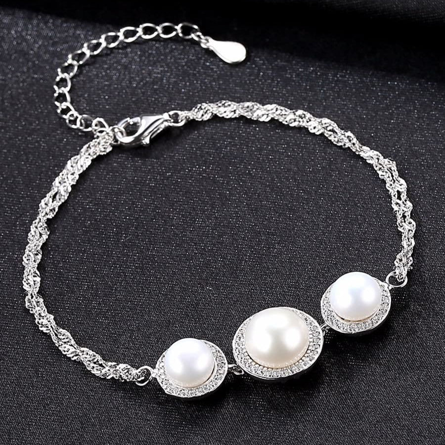 925 Sterling Silver Freshwater Pearl Bracelet