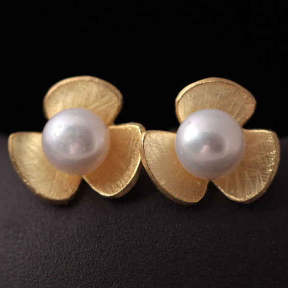 Flower Freshwater Pearls Stud Earring