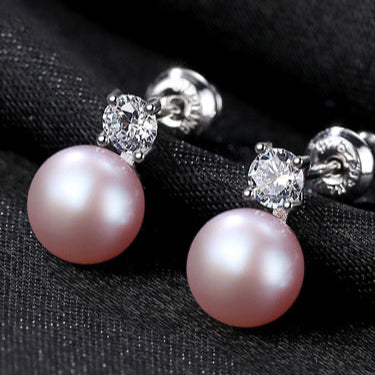 925 Sterling Silver Classic Pearl Stud Earrings