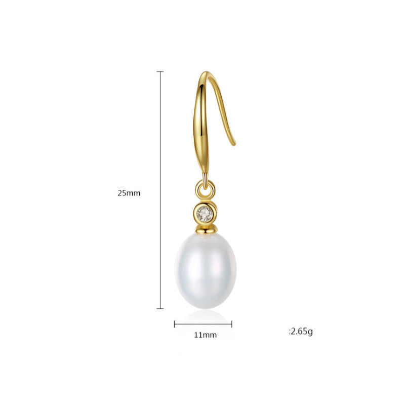 Freshwater Pearl Gold Plated Drop Earrings