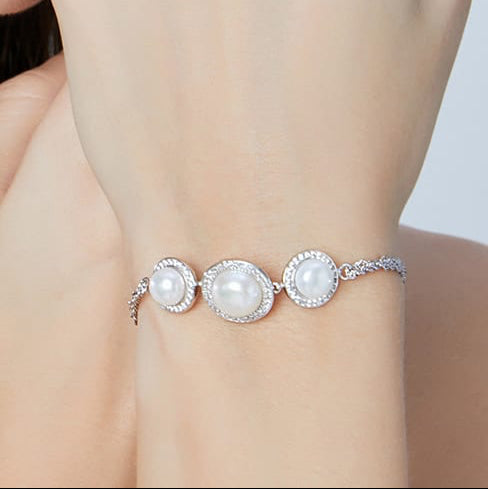 925 Sterling Silver Freshwater Pearl Bracelet