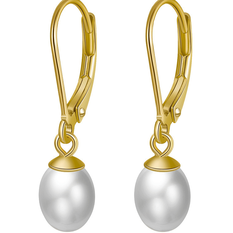 925 Sterling Silver Freshwater Pearl Leaver Back Earrings