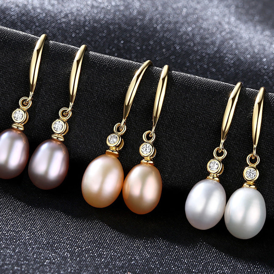 Freshwater Pearl Gold Plated Drop Earrings