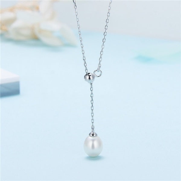 Sterling Silver Pearl Simple Drop Necklace Setting