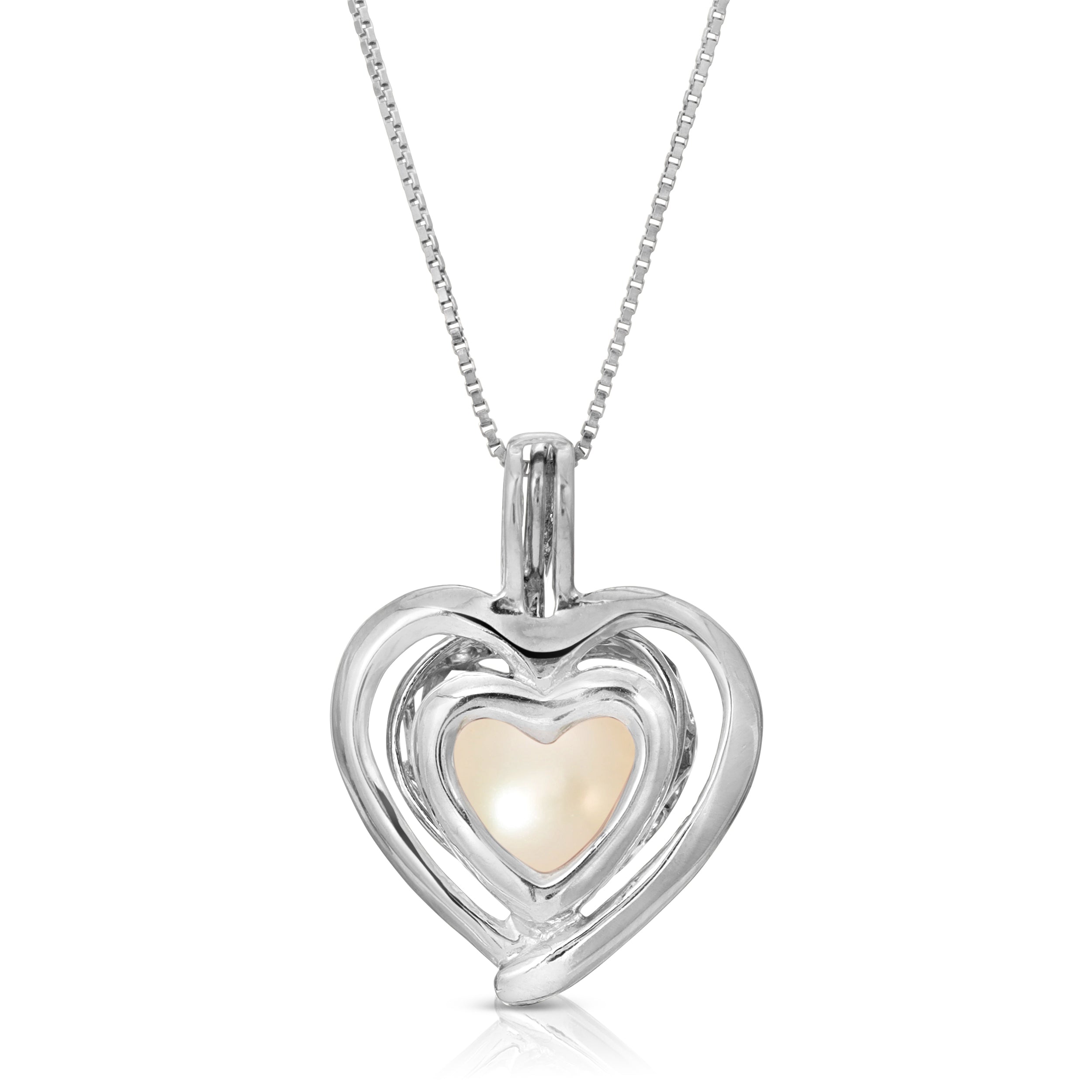 【STONEHENgE】Silver Material Pearl Heart Necklace SC1785 STONEHENgE】Silver Material Pearl Heart Necklace SC1785