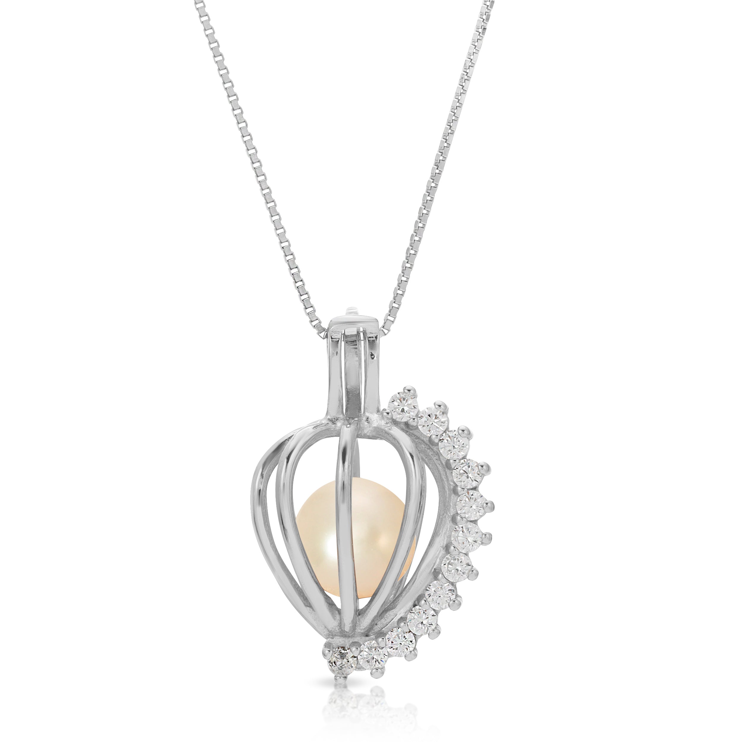 Buy NY Jewelry 925 Sterling Silver Teardrop Heart Cage Pendants for Pearl, Pearl  Cages for Pearl DIY Jewelry Making Online at desertcartINDIA