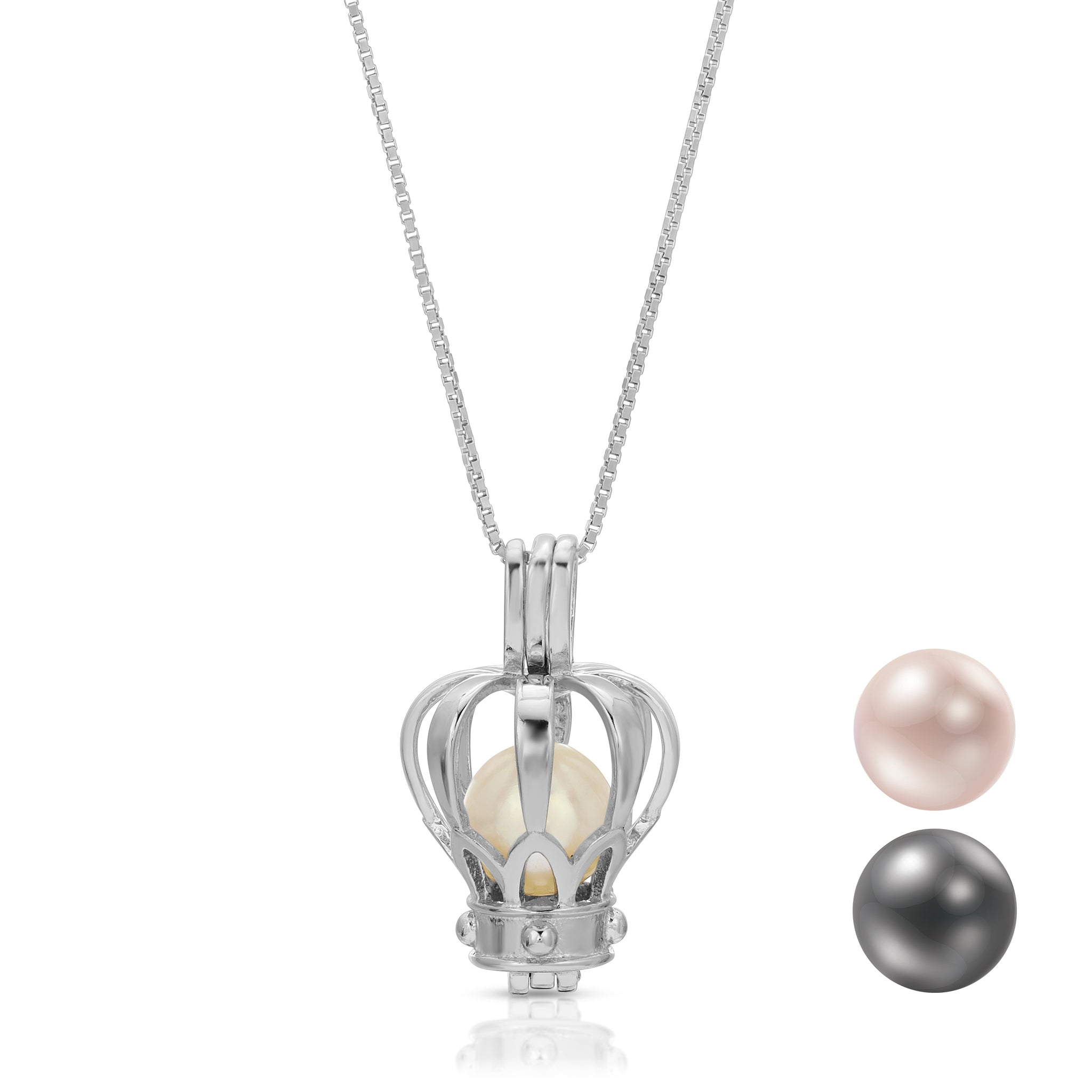 Sterling Silver Pearl Cage Pendant