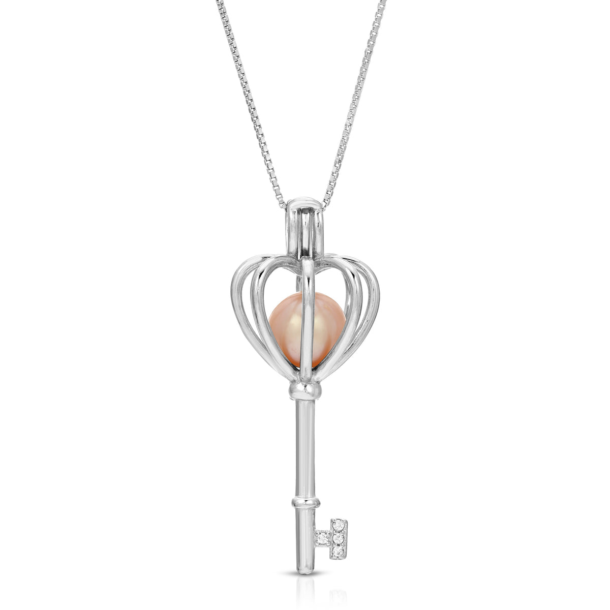 Sterling Silver Pearl Key Cage Pendant Setting