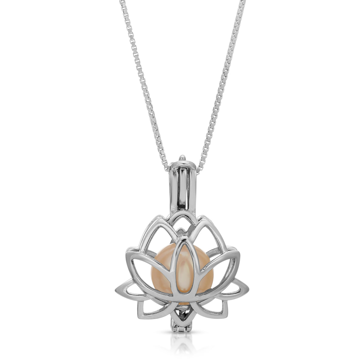 Sterling Silver Pearl Lotus Cage Pendant Setting