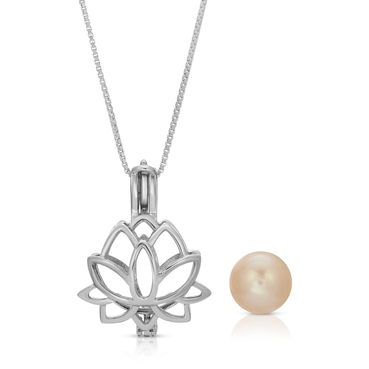 Sterling Silver Pearl Lotus Cage Pendant Setting