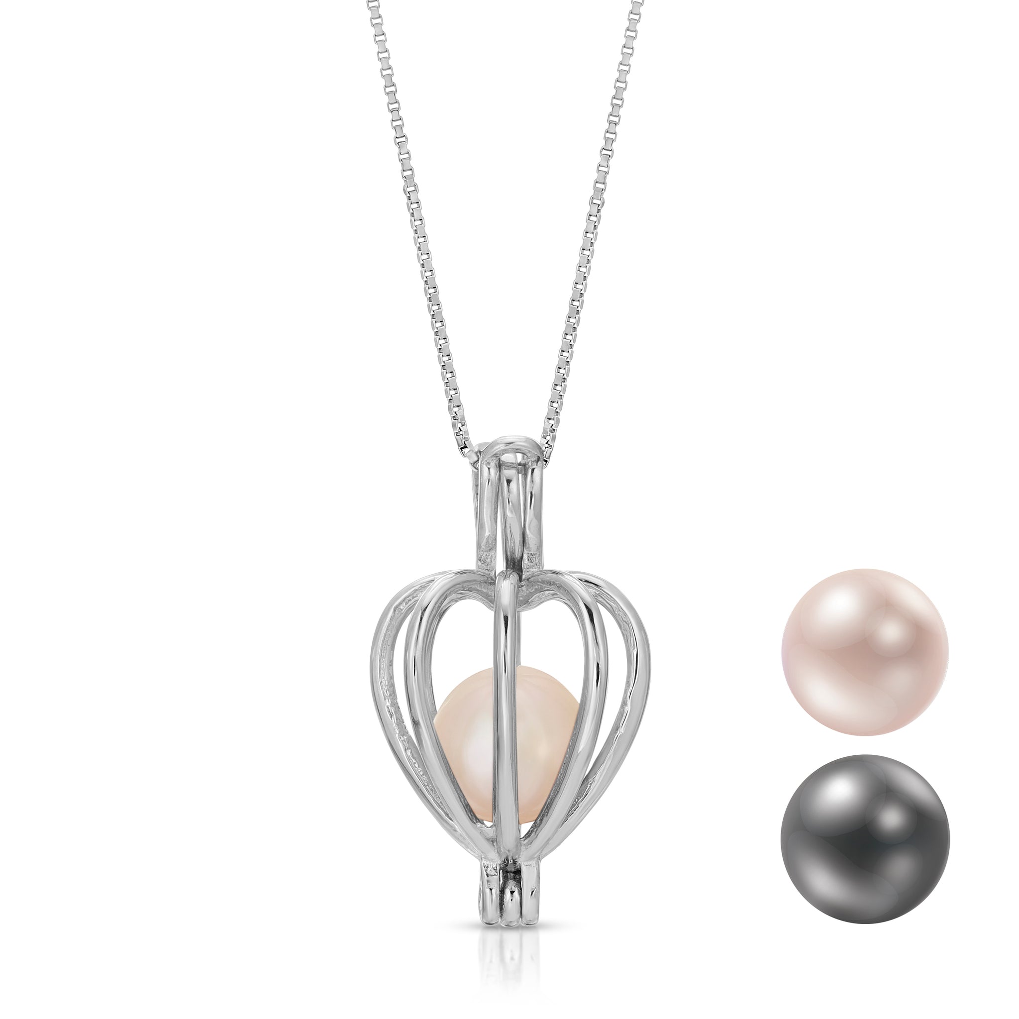 S925 sterling silver butterfly heart pearl cage pendant for women LP pearl  jewelry store