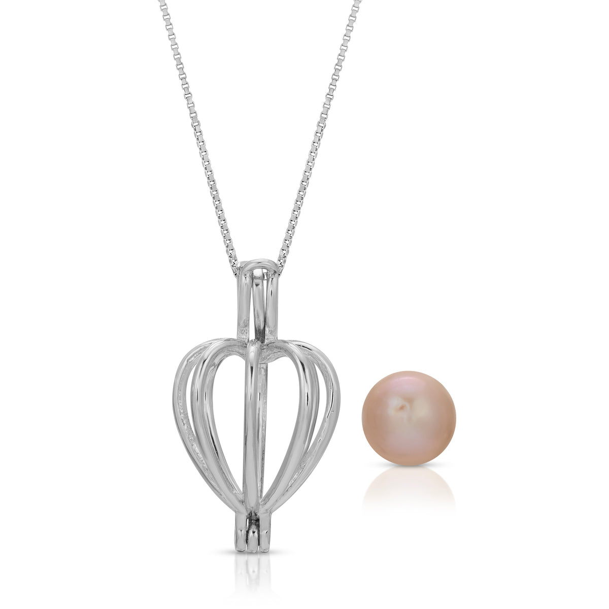 Sterling Silver Pearl Simple Cage Pendant Setting