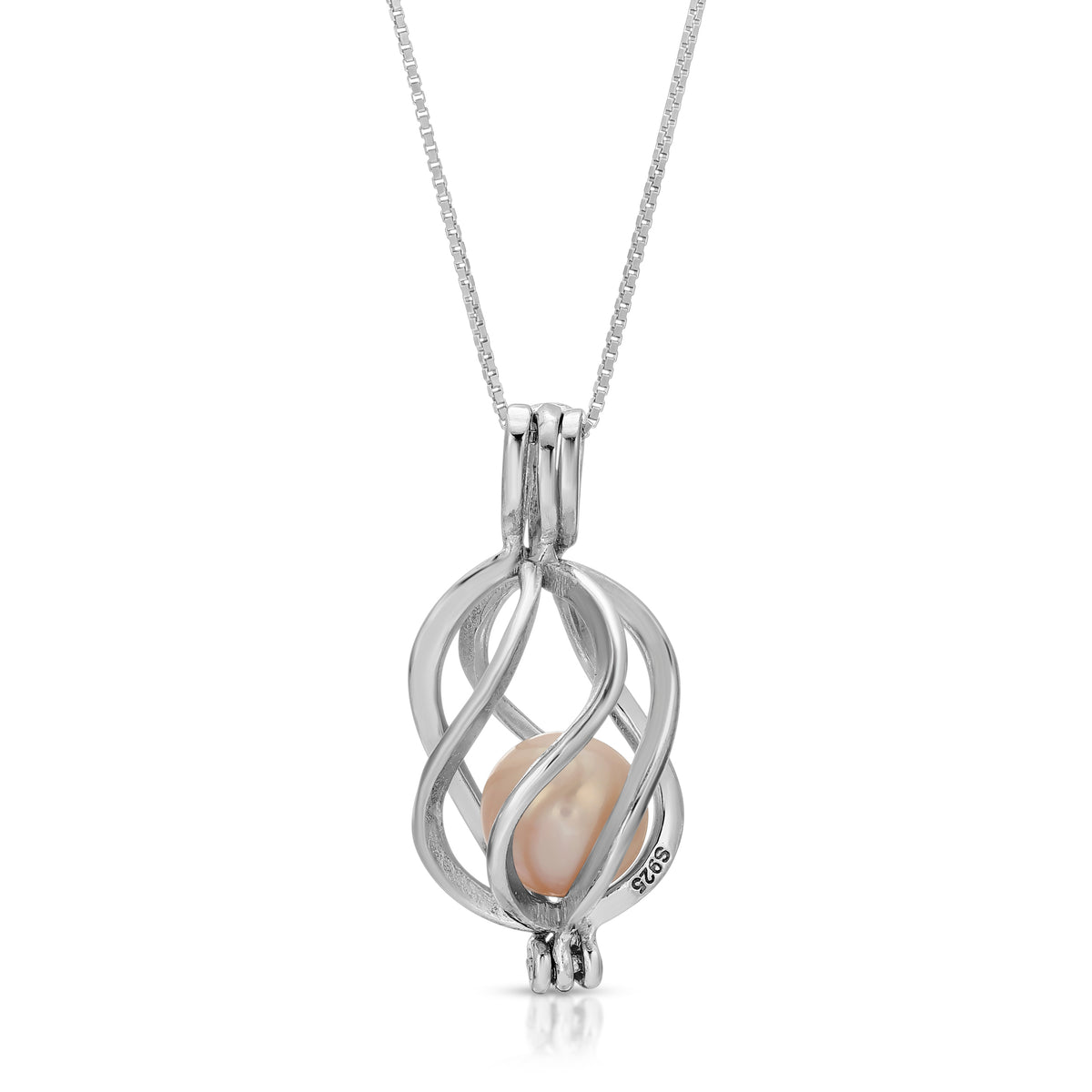 Sterling Silver Pearl Swirl Cage Pendant Setting