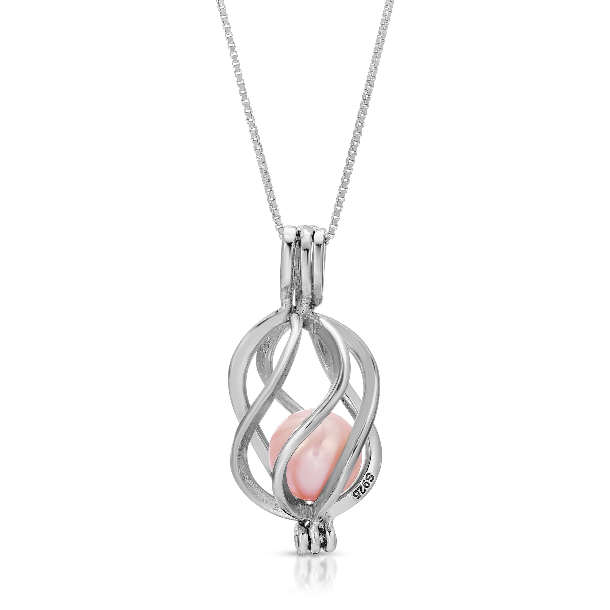 Buy Love Pearl Cage Pendant, Freshwater Wish Pearl Cage Necklace, Key  Sterling Silver Cage Pendant, White Pearl Pendant, Pearl Jewelry, F2015-P  Online in India - Etsy