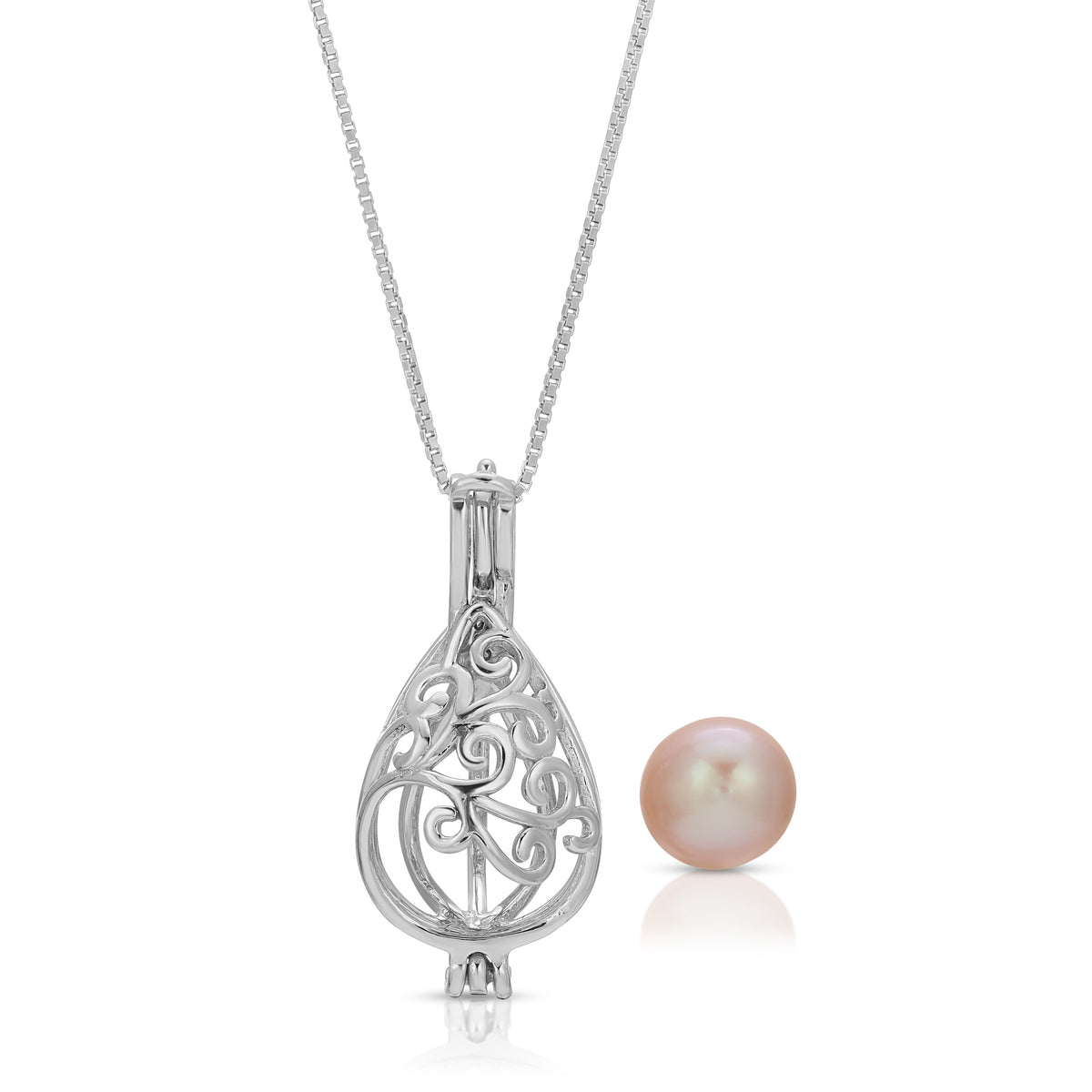 Sterling Silver Pearl Drop Cage Pendant Setting
