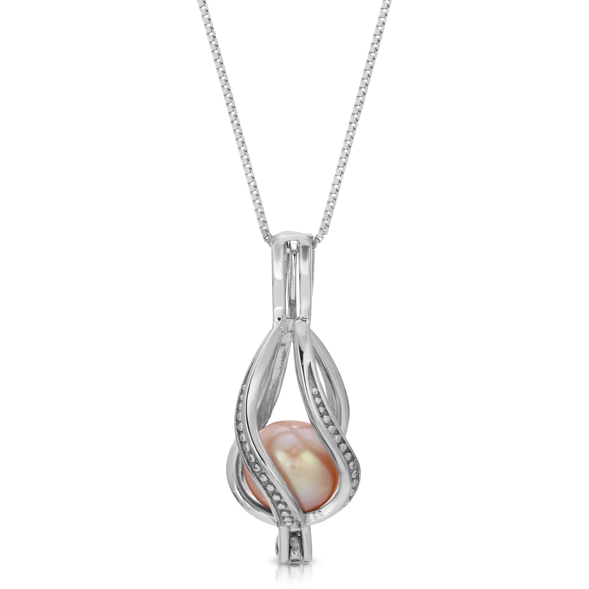 1PCS New Silver Tree Of Life Cage PendantSilver Locket Pearl