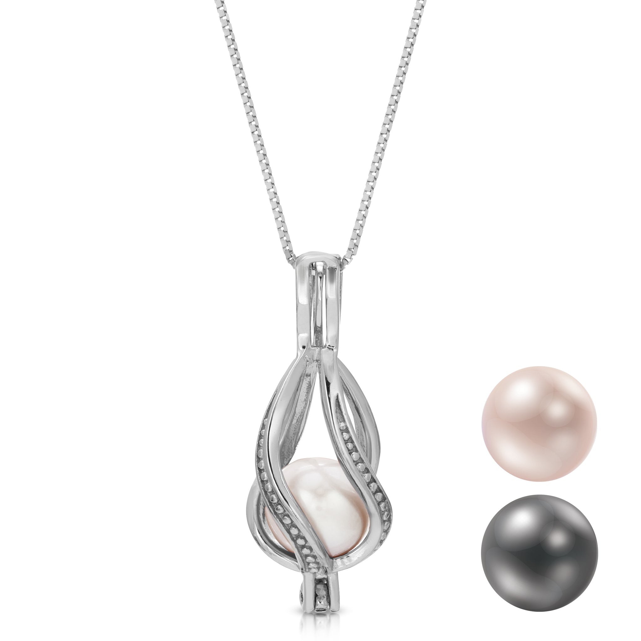 Sterling Silver Rice Ball Freshwater Pearl Pendant - Baggins Pearls