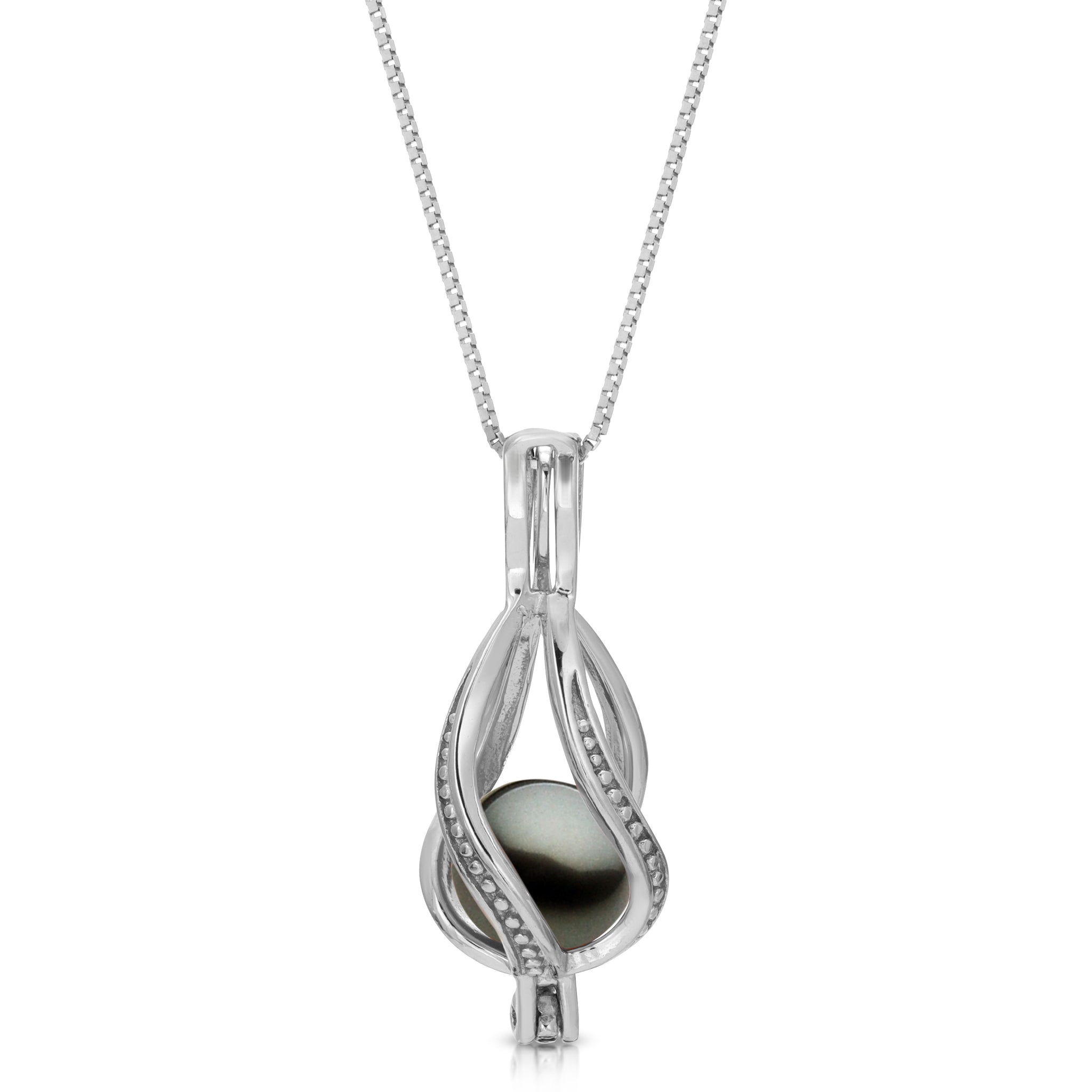 earl Cage Pendant | Pearl Pendant Necklace | Sterling Silver Pearl Pendant  (12mm) – Huge Tomato
