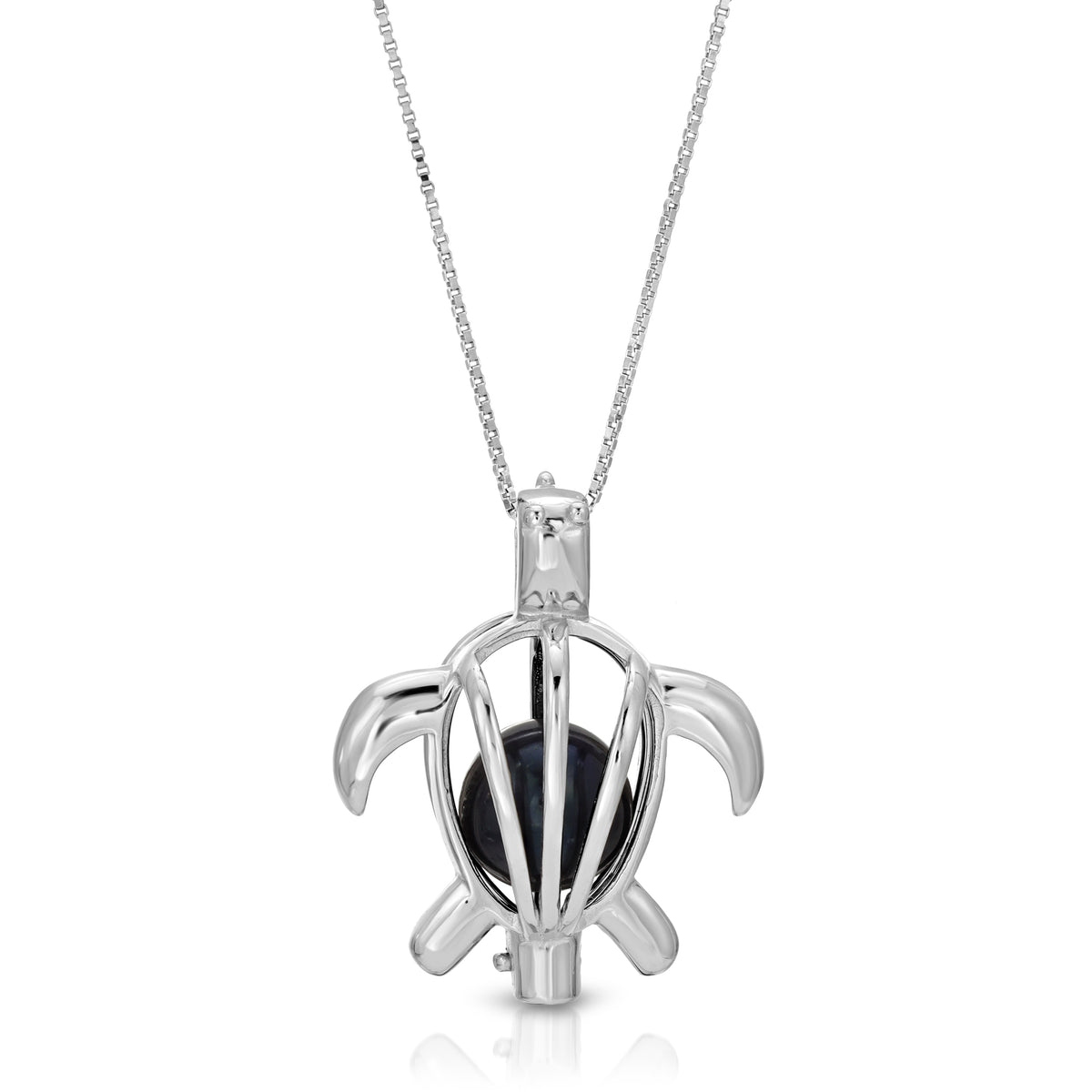 Sterling Silver Pearl Turtle Cage Pendant Setting