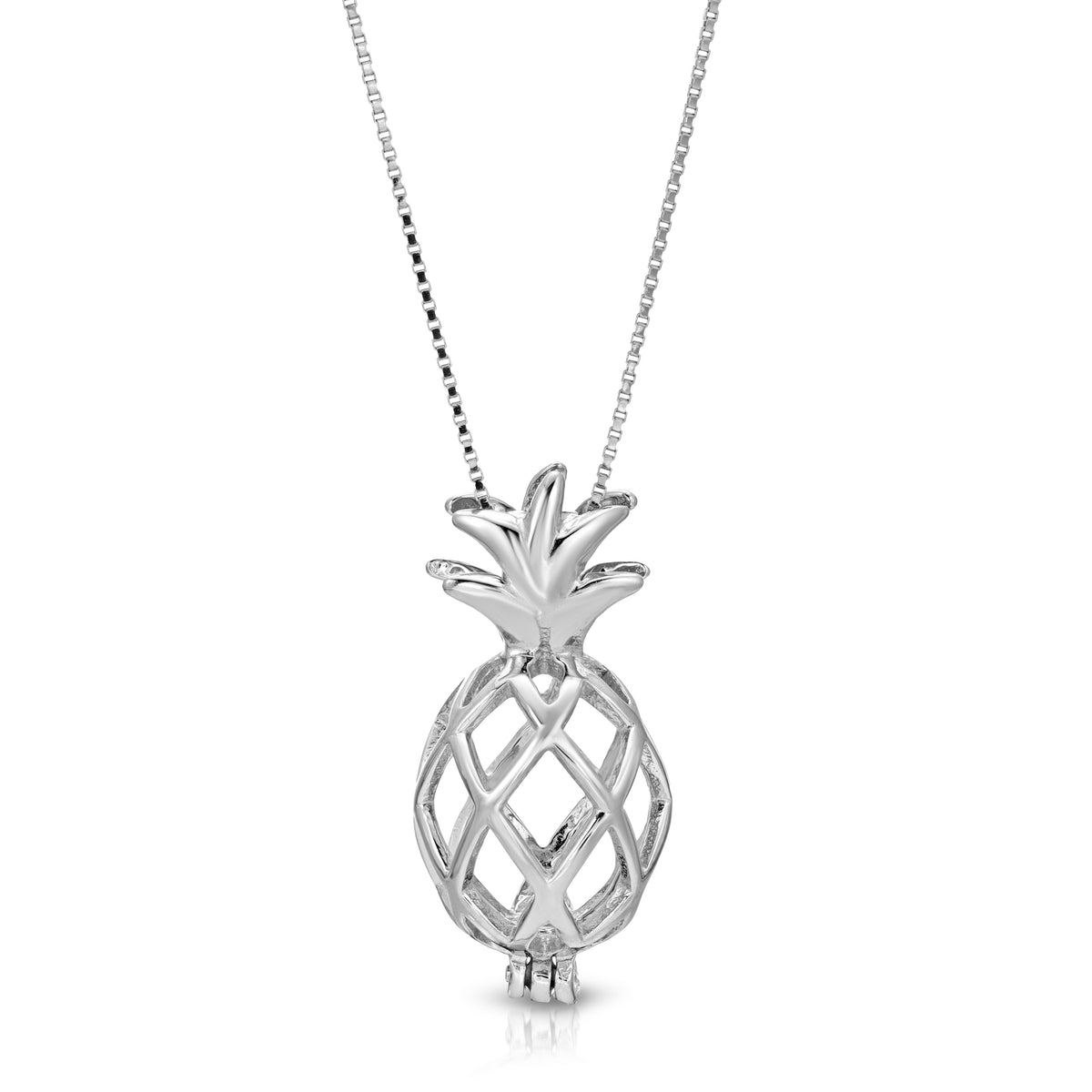 Sterling Silver Pearl Pineapple Cage Pendant Setting