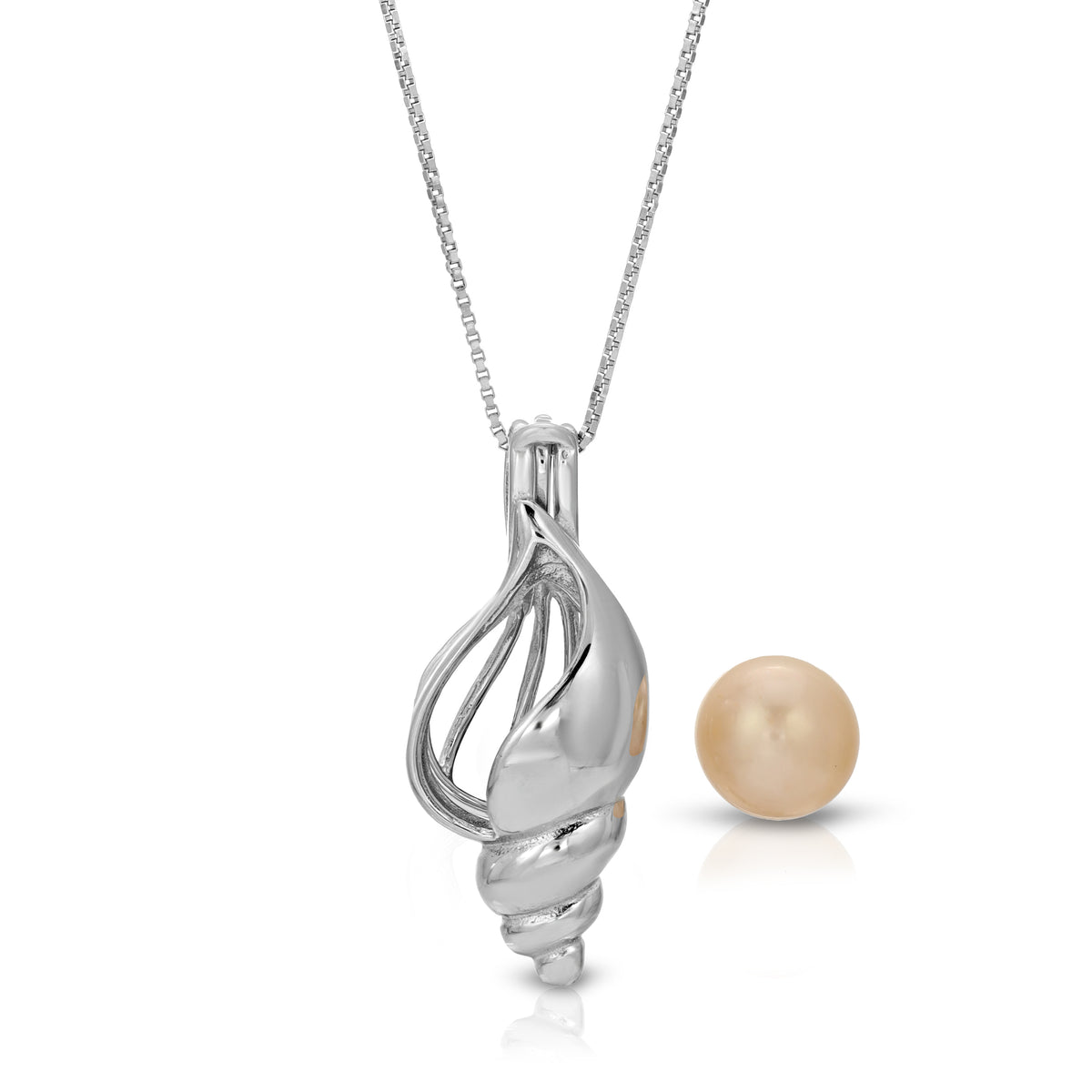 Sterling Silver Pearl Shell Cage Pendant Setting
