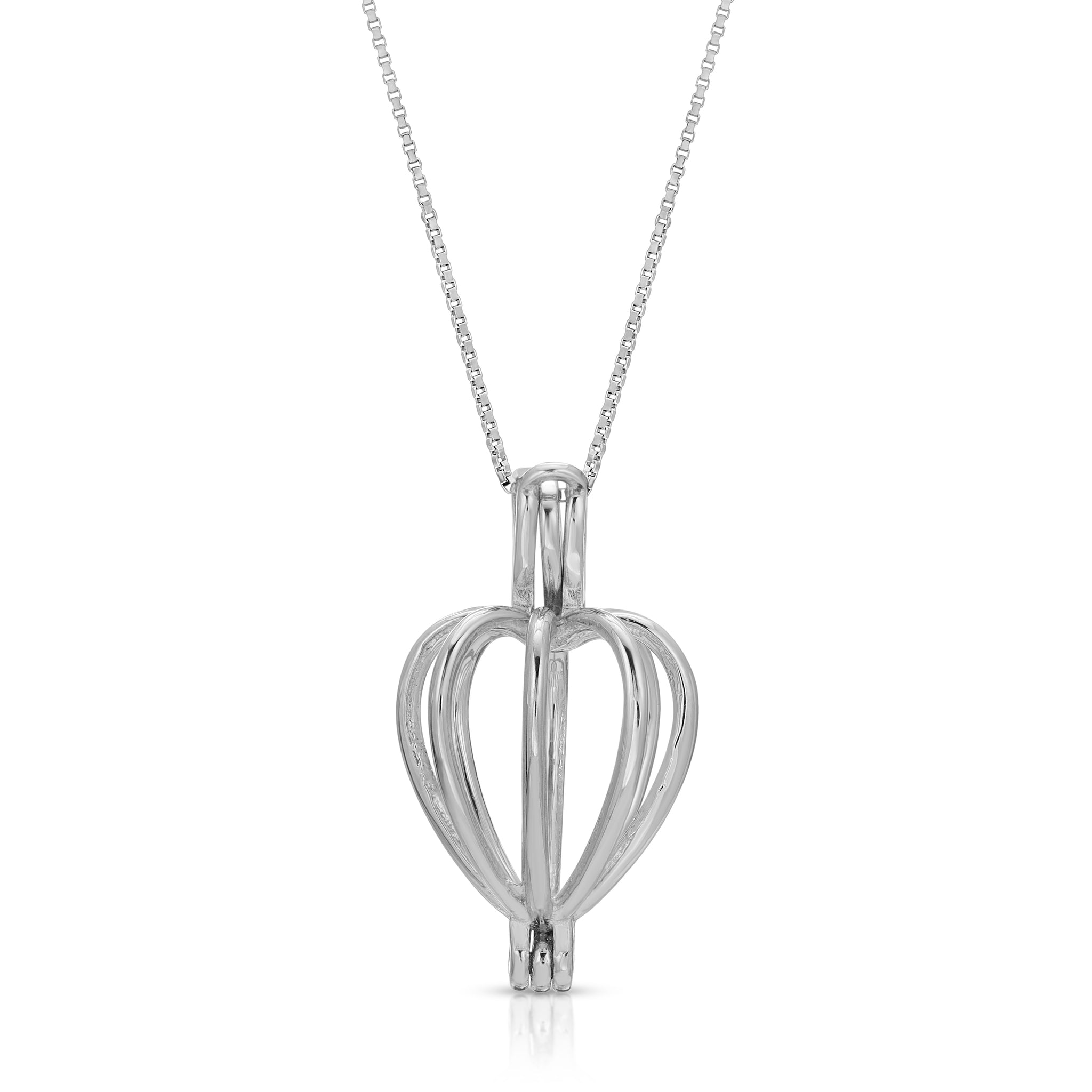 S925 sterling silver butterfly heart pearl cage pendant for women LP pearl  jewelry store