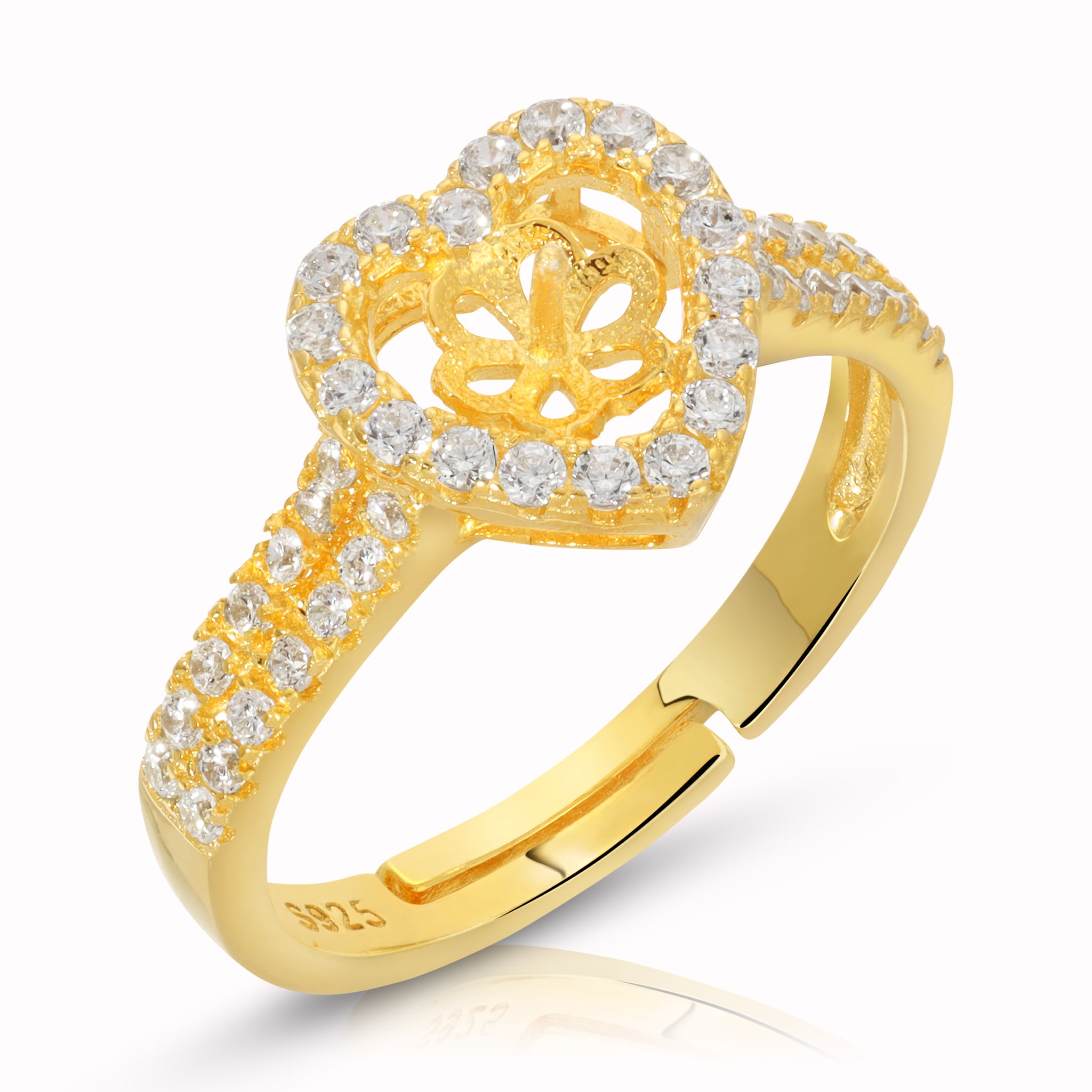 SPE Gold - Double Heart Shaped Gold Ring Online - Poonamallee